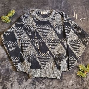 Vintage Nuovo 80's Sweater Black & White - Retro